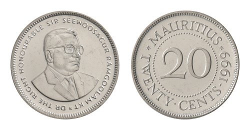 Mauritius 20 Cents Coin, 1987-
